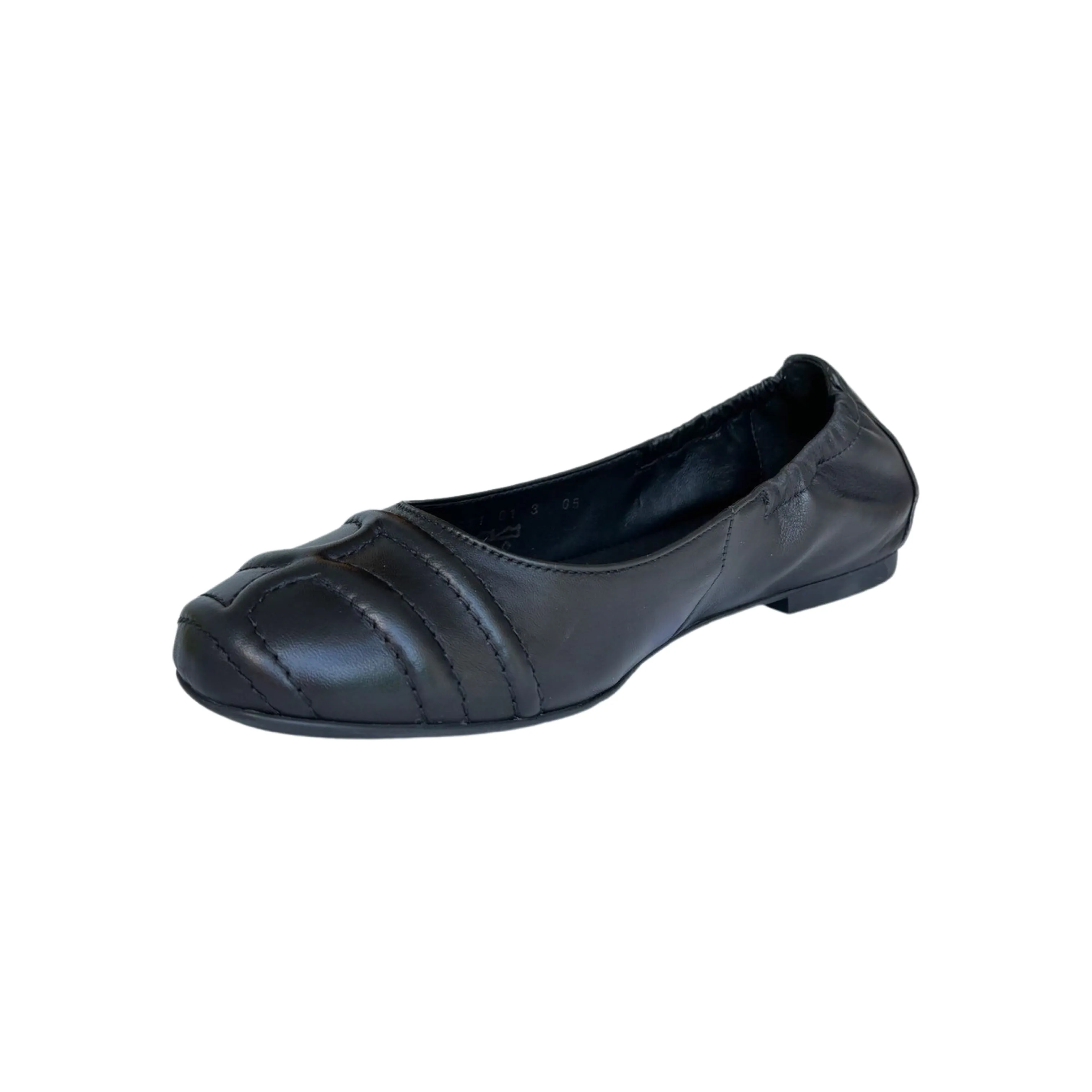 100520 Black Round Toe Flat