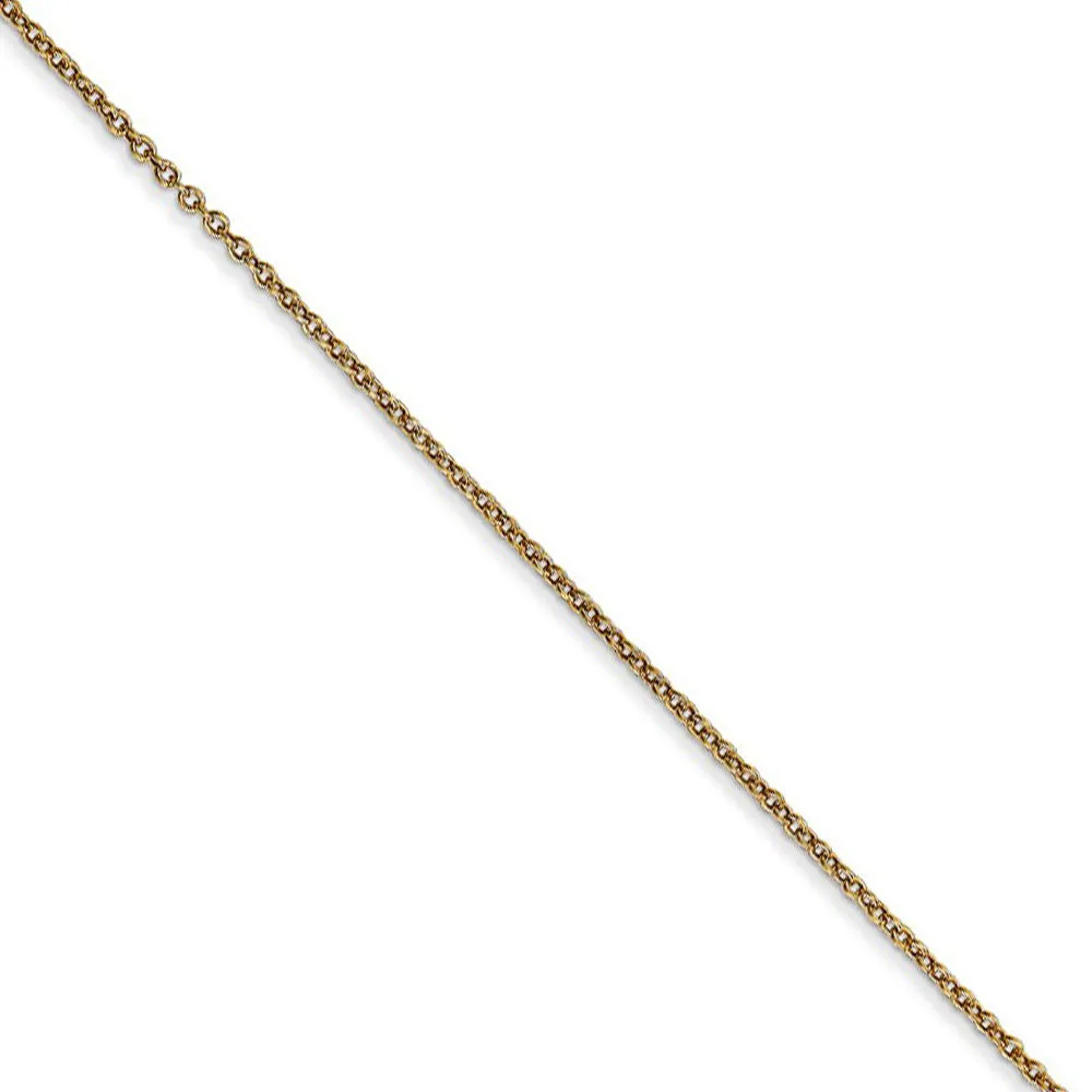 14k Yellow Gold Satin & Diamond Cut Awareness Ribbon Necklace