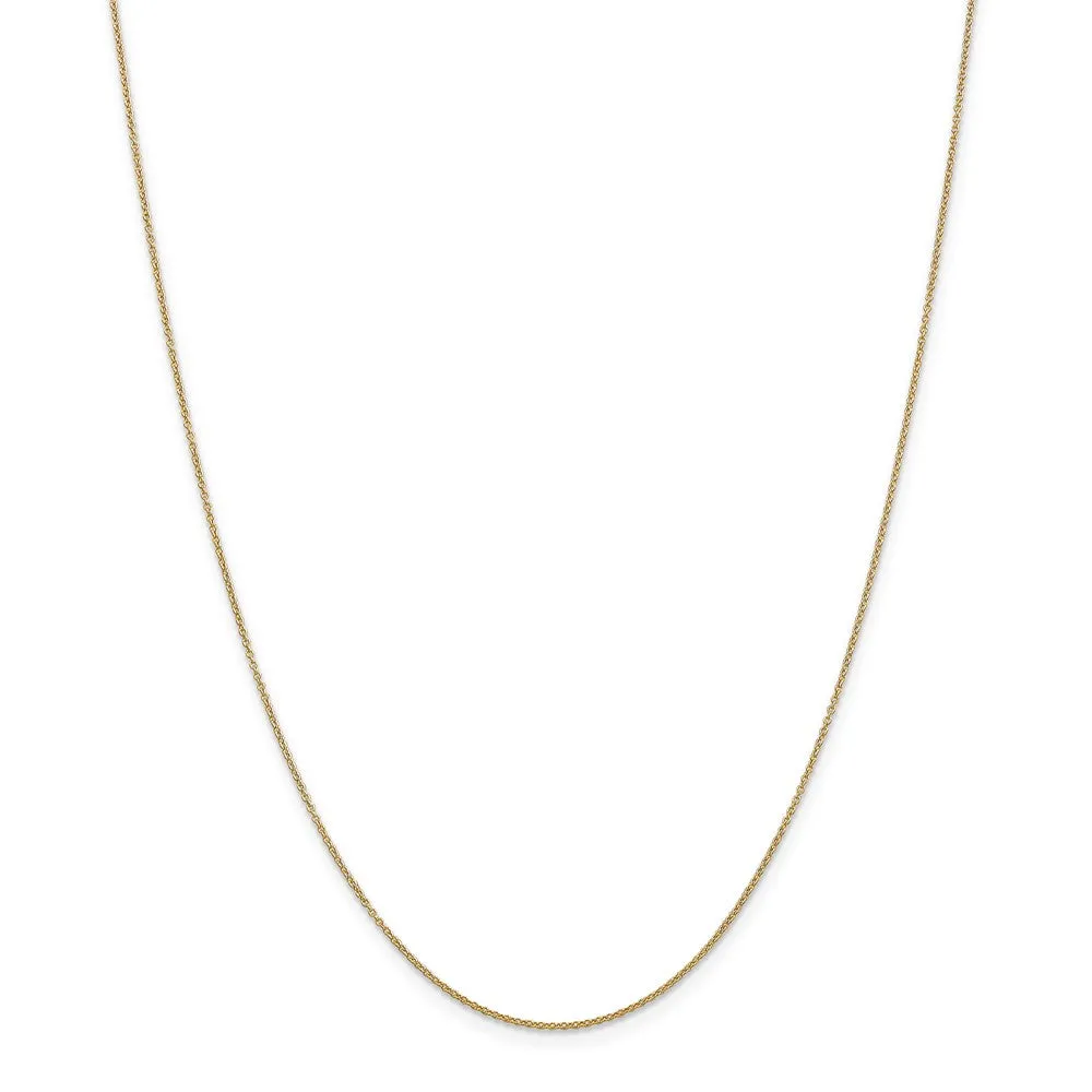 14k Yellow Gold Satin & Diamond Cut Awareness Ribbon Necklace