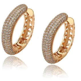 18k Gold Filled Hoops With Cubic Zirconia