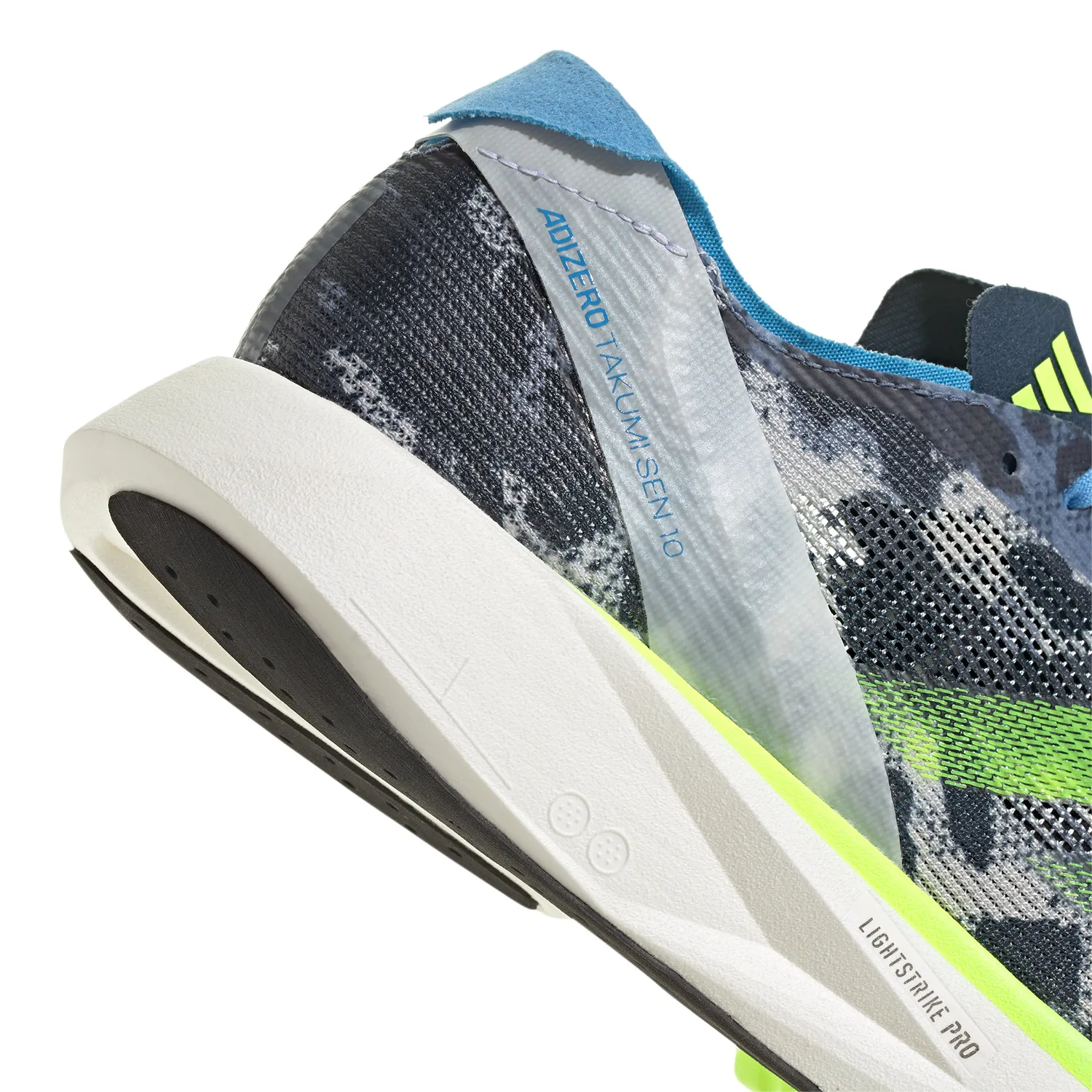 adidas adizero Takumi Sen 10  Crystal White/Lucid Lemon/Blue Burst