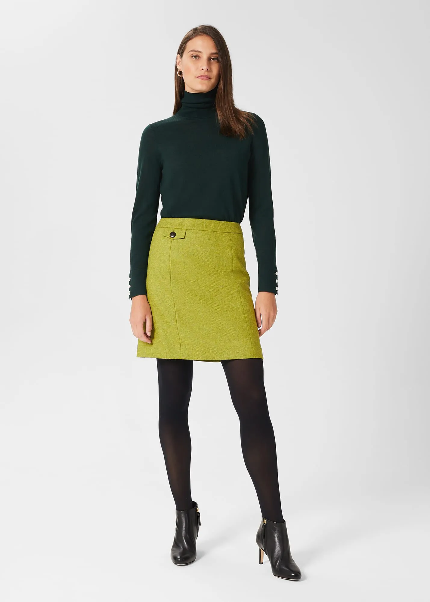 Arianne A Line Wool Skirt 