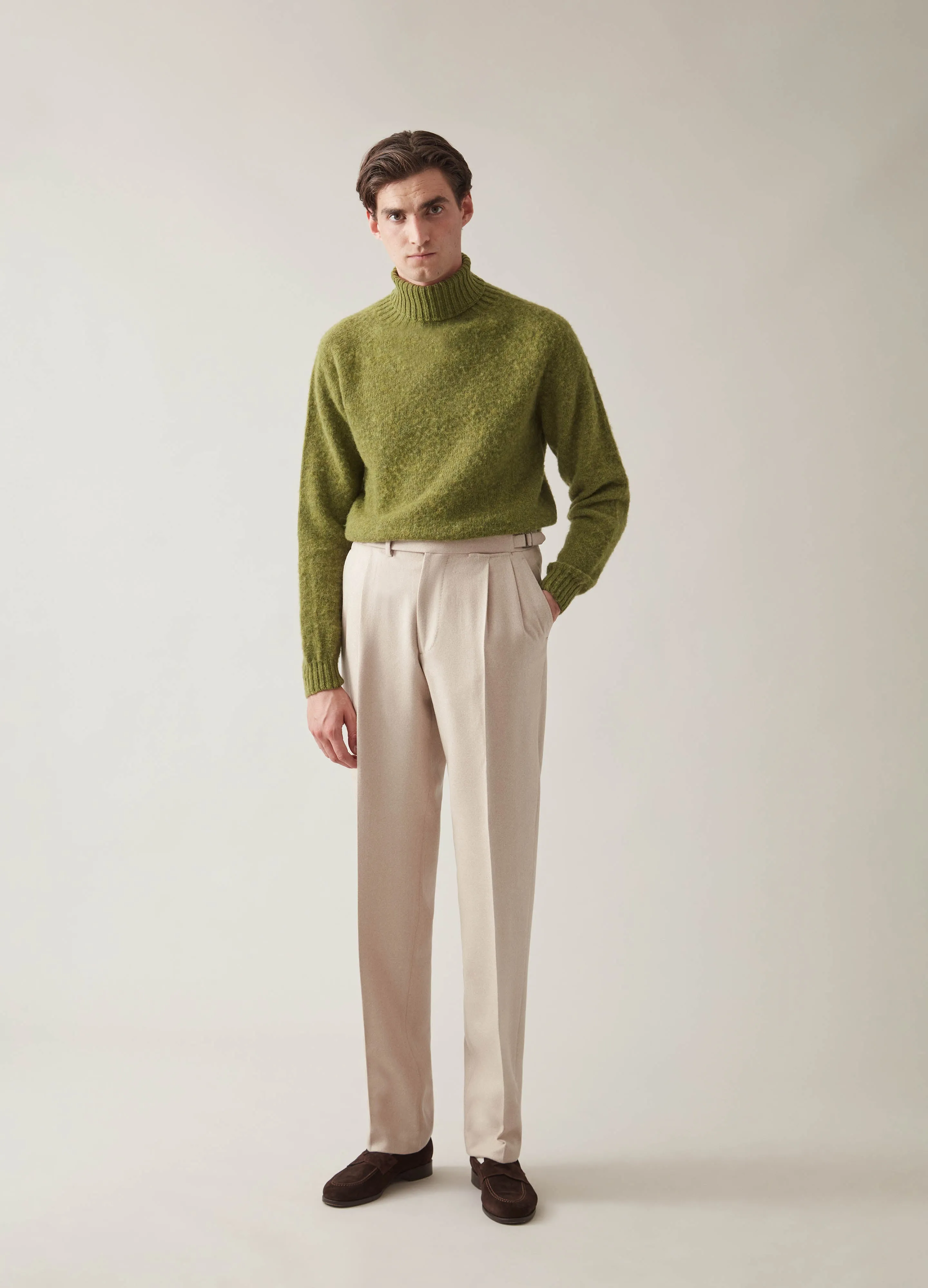 Bosse Shaggy Roll Neck - Olive