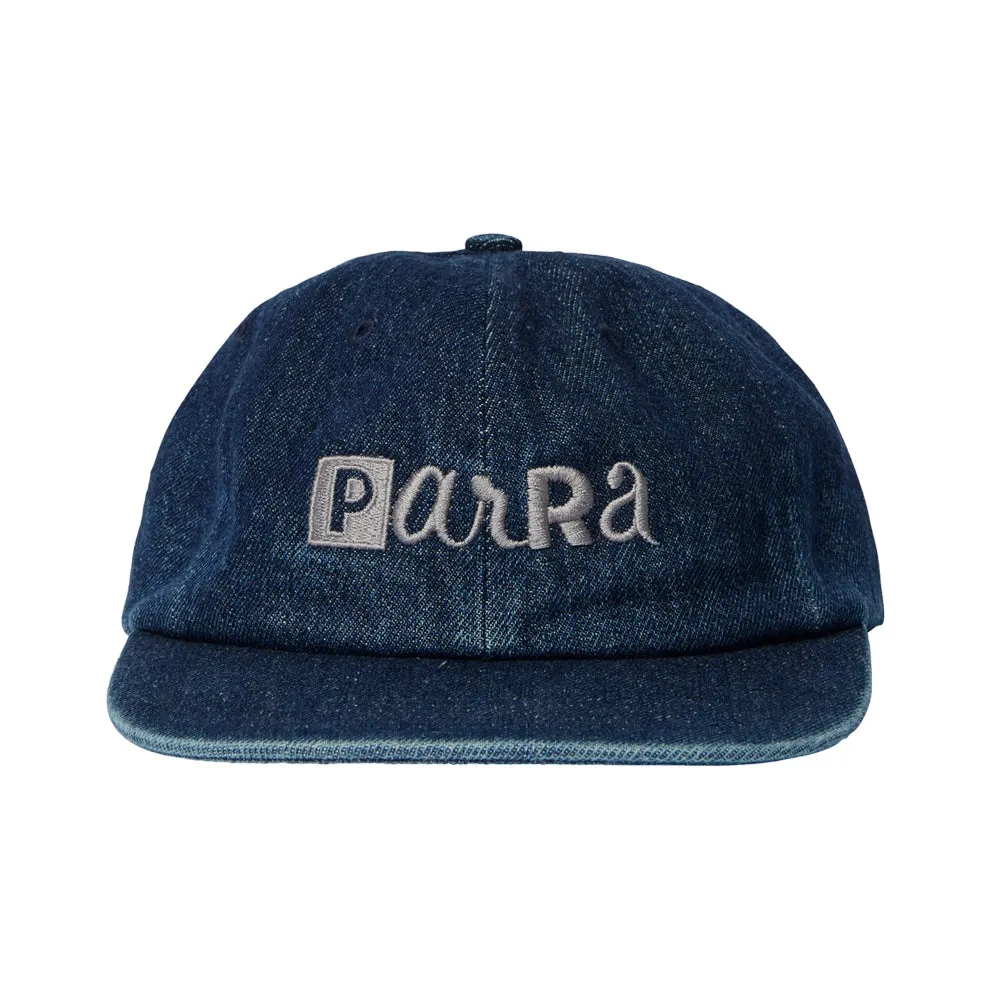 BY PARRA BLOCKED LOGO 6 PANEL HAT // BLUE