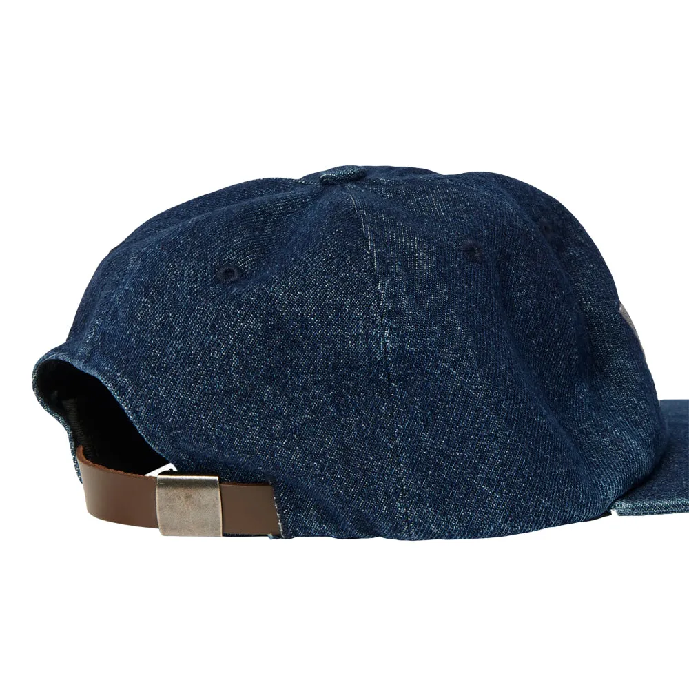 BY PARRA BLOCKED LOGO 6 PANEL HAT // BLUE