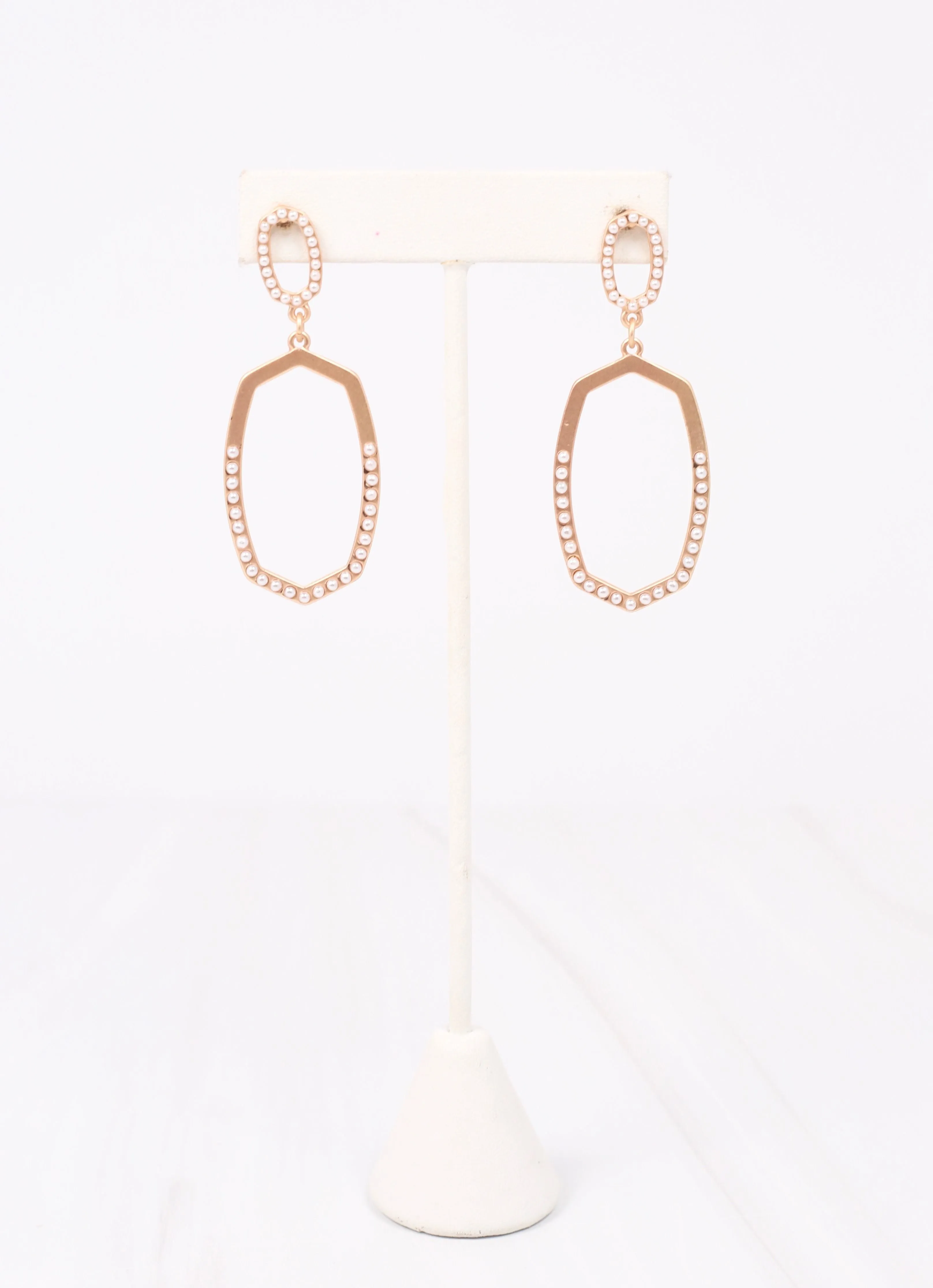 Chevey Pearl Open Drop Earring MATTE GOLD