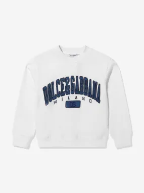 Dolce & Gabbana Kids - Kids Denim Varsity Logo Sweatshirt | Childsplay Clothing