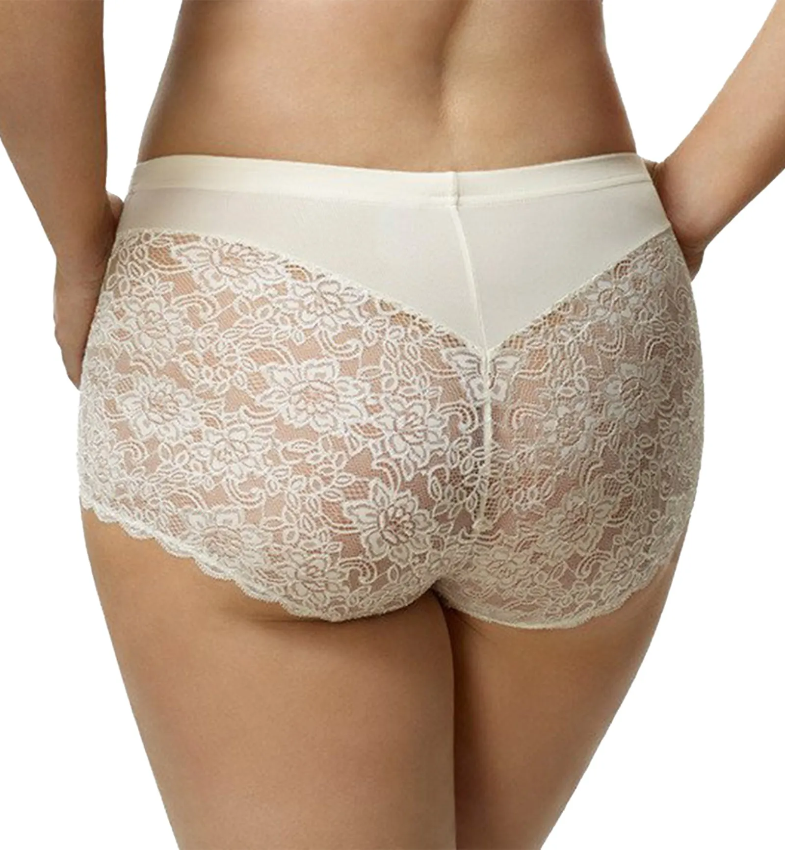 Elila Stretch Lace Cheeky Full Panty (3311) - Ivory