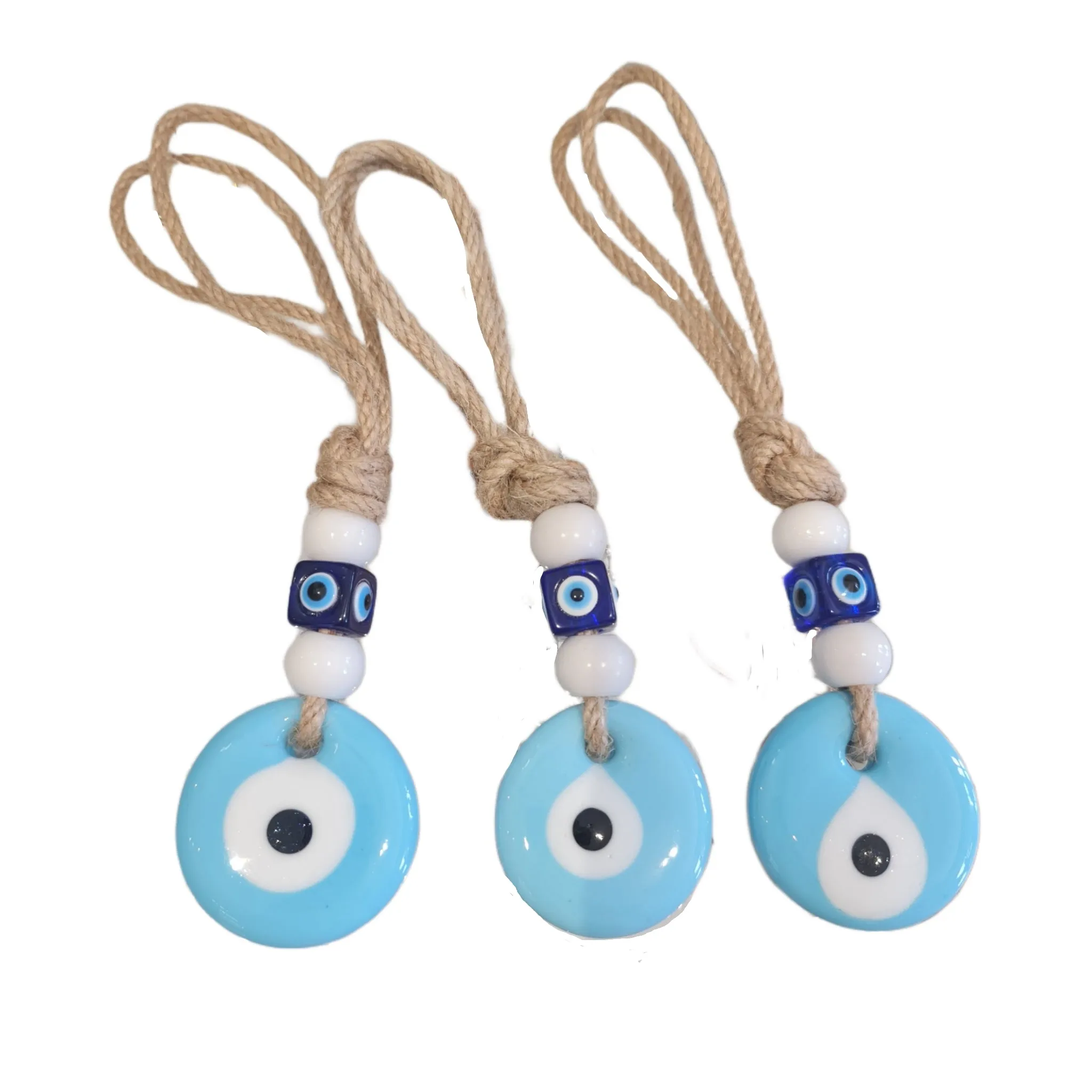 Evil eye wall decor Turquoise blue light