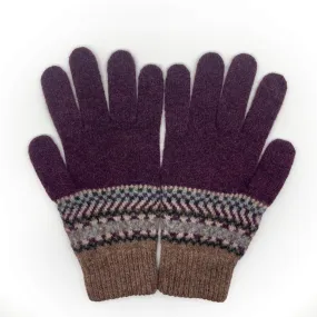 FAIR ISLE GLOVES PURPLE