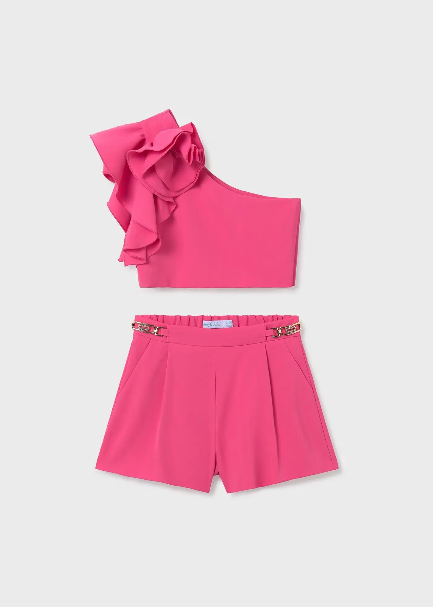 Fluid crepe shorts set - Fuchsia