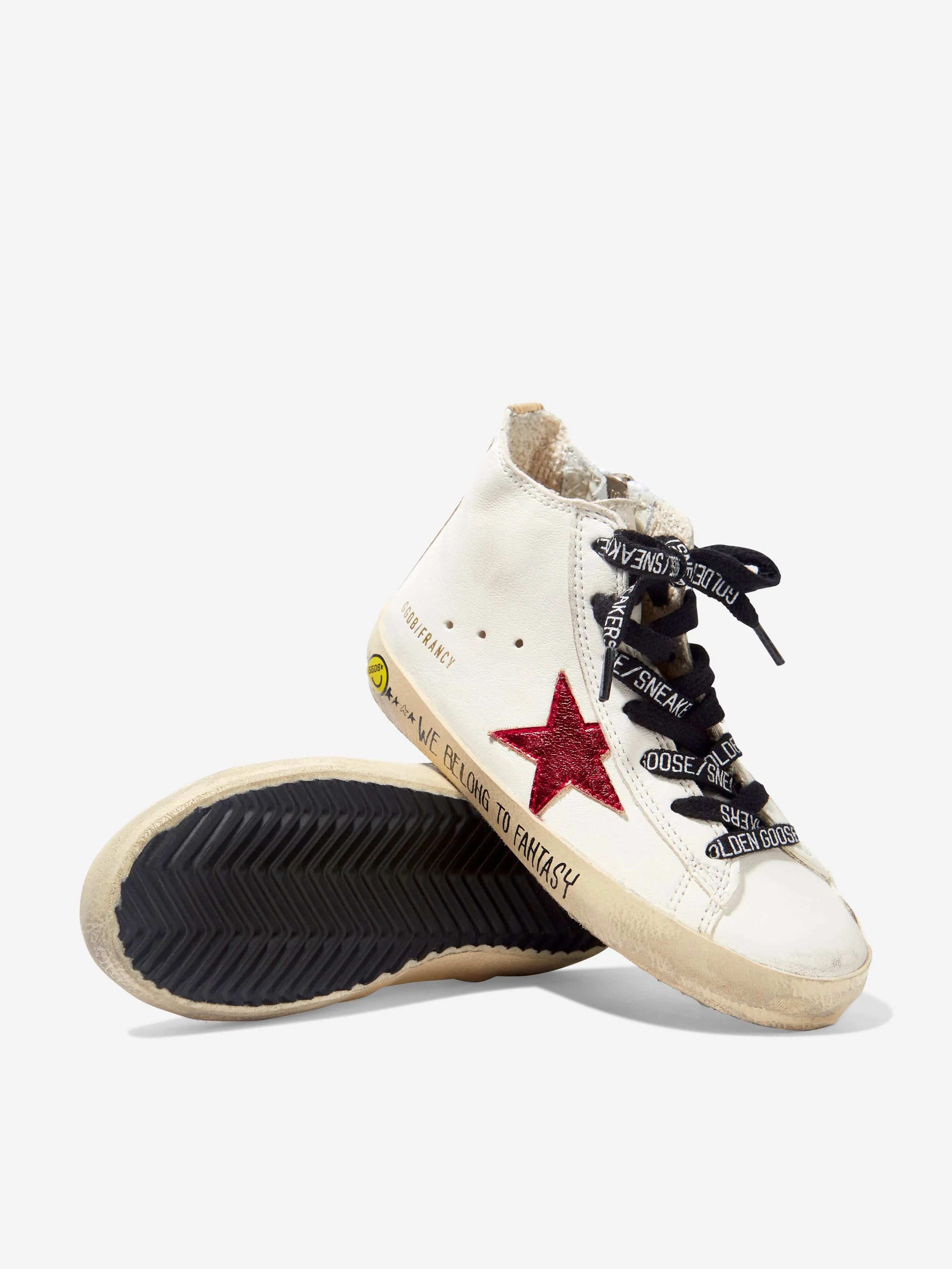 Golden Goose Kids - Kids Francy Leather Vintage Star High Top Trainers | Childsplay Clothing