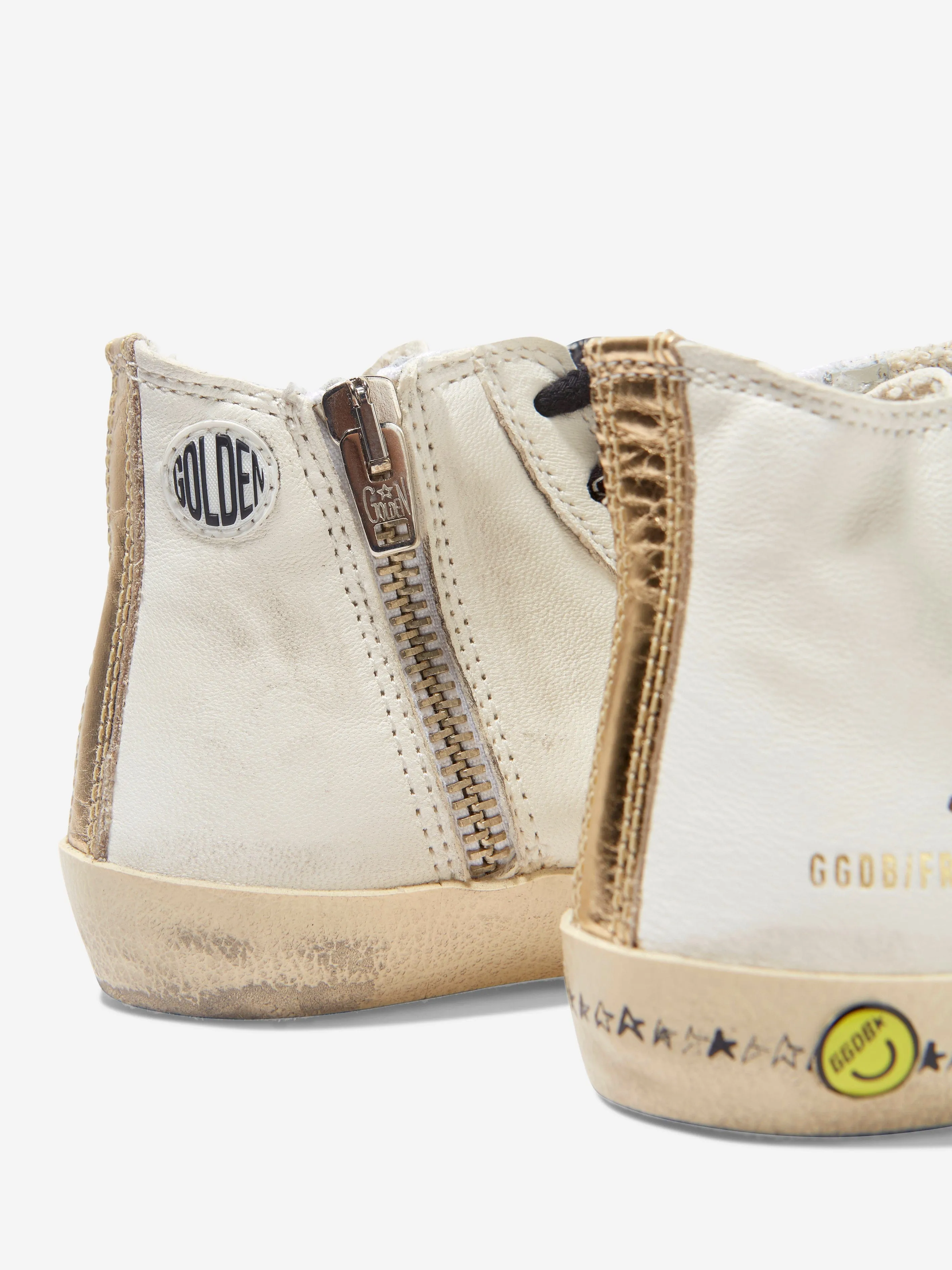 Golden Goose Kids - Kids Francy Leather Vintage Star High Top Trainers | Childsplay Clothing