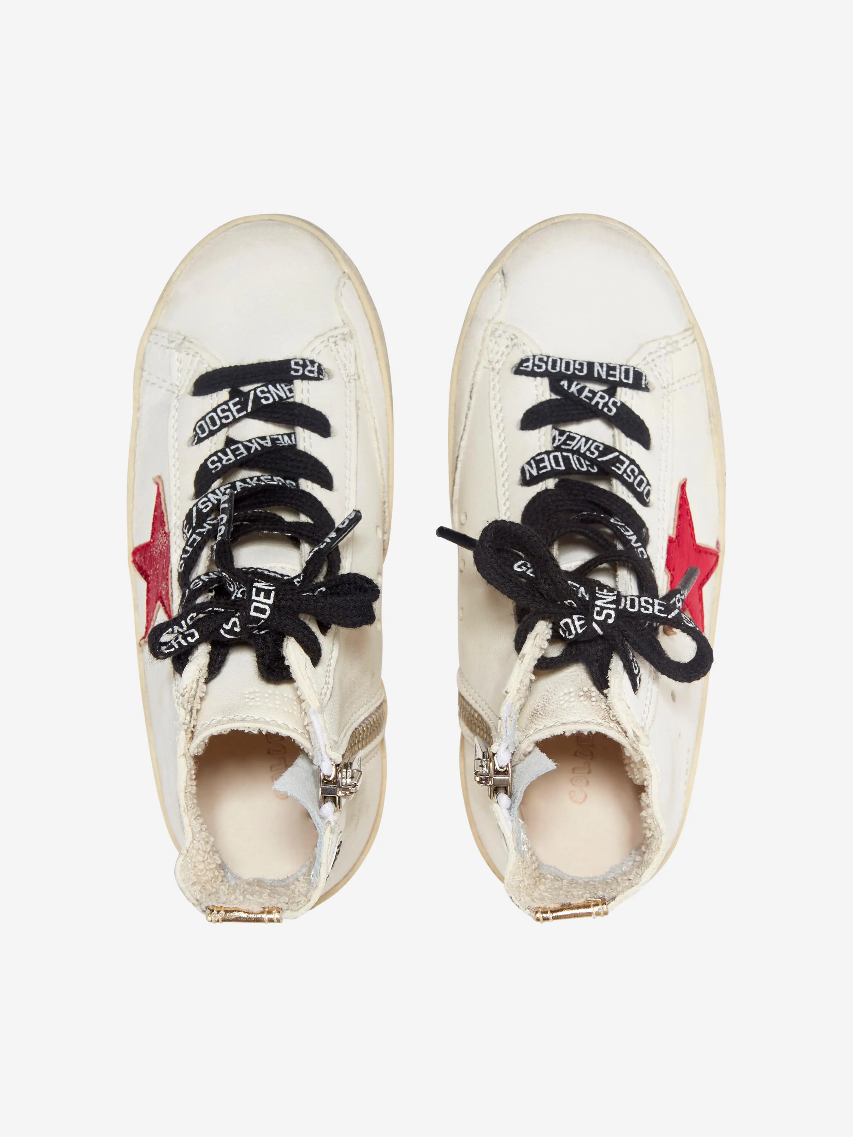 Golden Goose Kids - Kids Francy Leather Vintage Star High Top Trainers | Childsplay Clothing