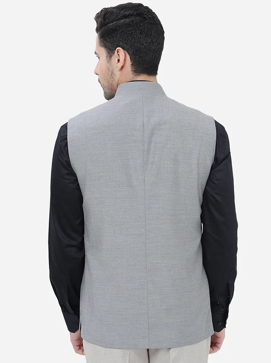 Grey Solid Regular Fit Modi Jacket | JadeBlue