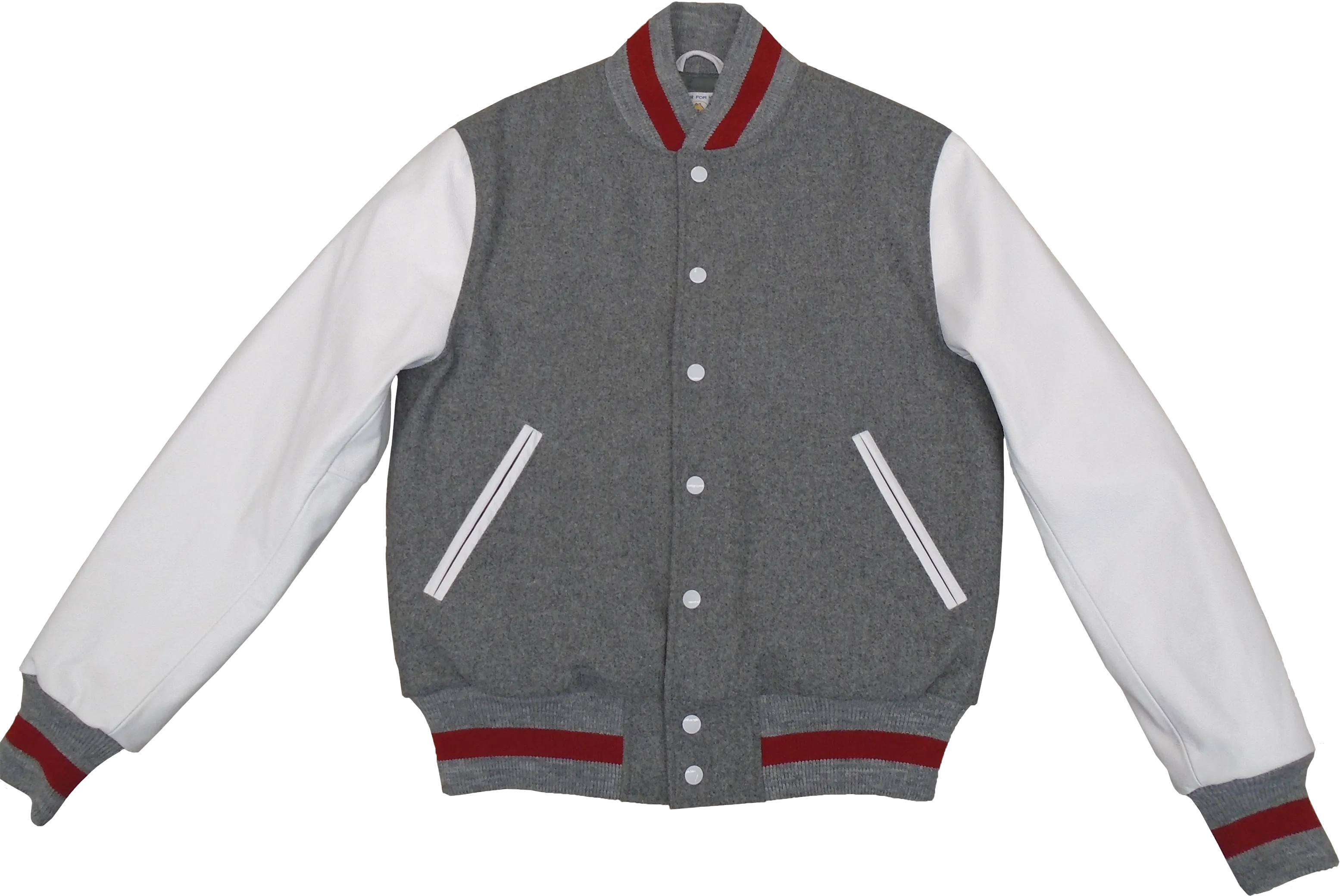 Grey/White Contemporary Fit Varsity Jacket