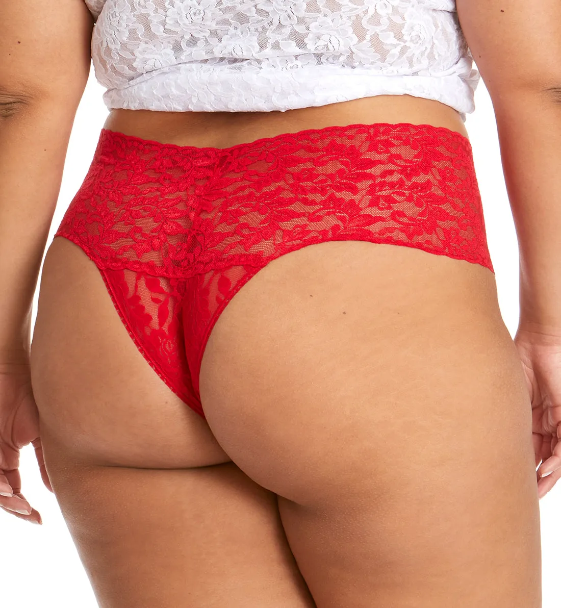 Hanky Panky Plus Size Retro Lace Thong (9K1926X) - Red