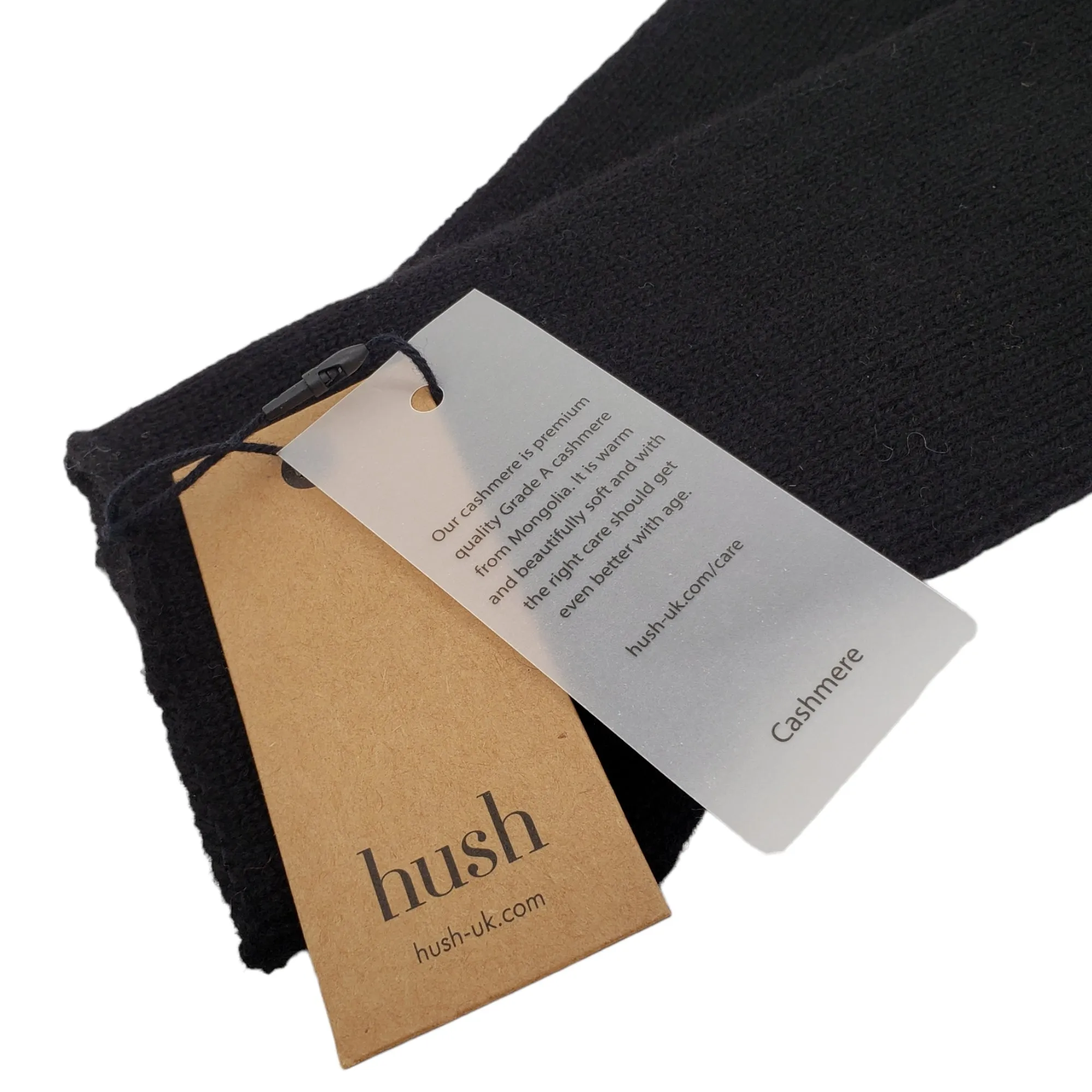 Hush Black / Grey Cashmere Fingerless Gloves