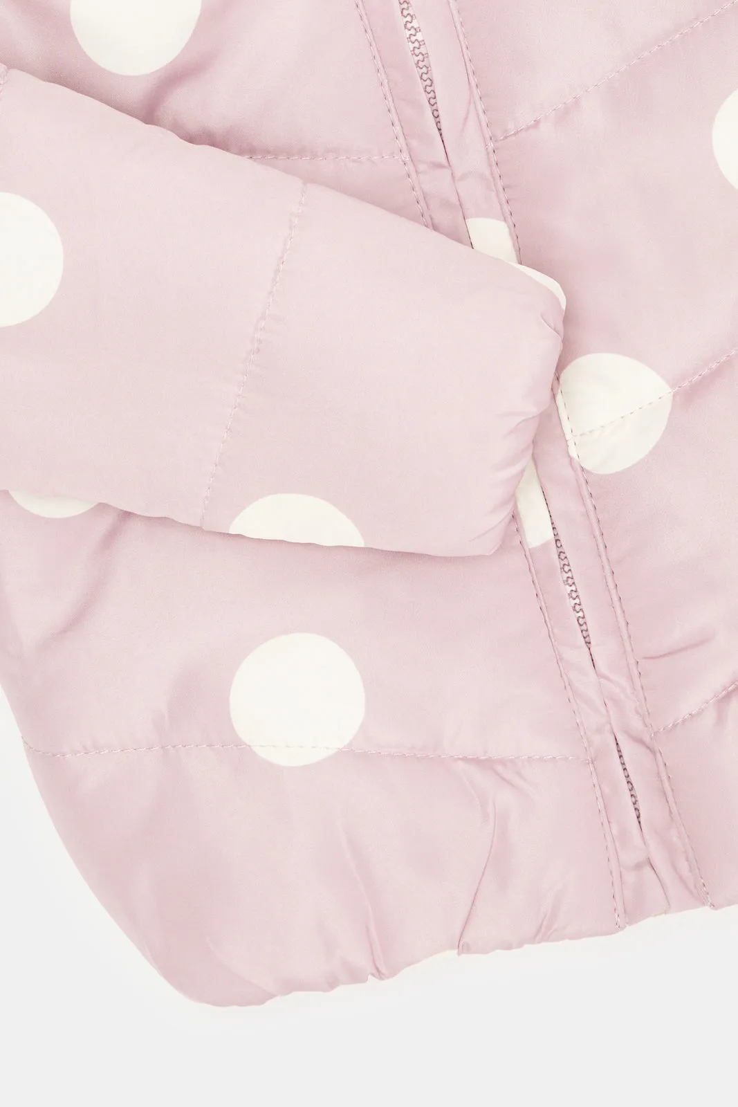 Infant Girls Pink Polka Dots  Hooded Jacket