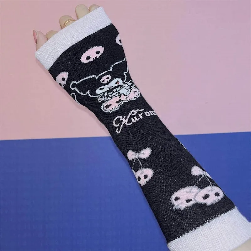 Japanese Harajuku cartoon sleeve gloves  by9093