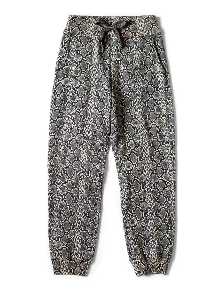 Kapital Fleece snake pattern sweat rib pants