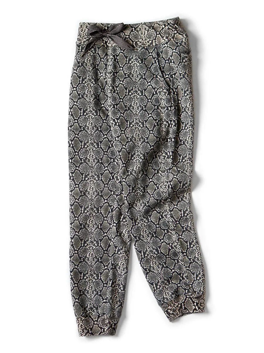 Kapital Fleece snake pattern sweat rib pants