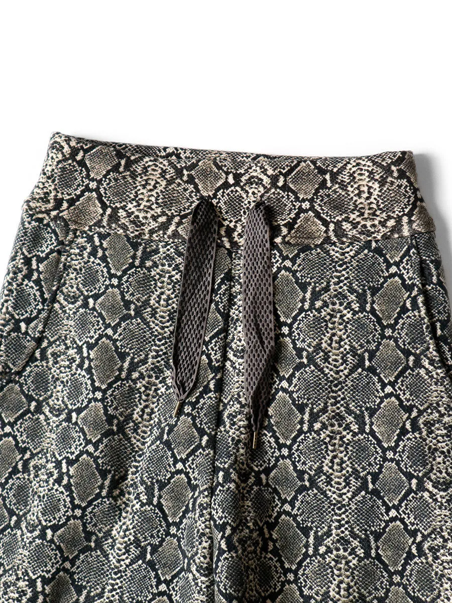 Kapital Fleece snake pattern sweat rib pants