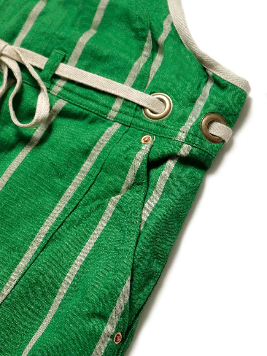 Kapital Linen Phillies Stripe Welder Overalls pants _EK-1073