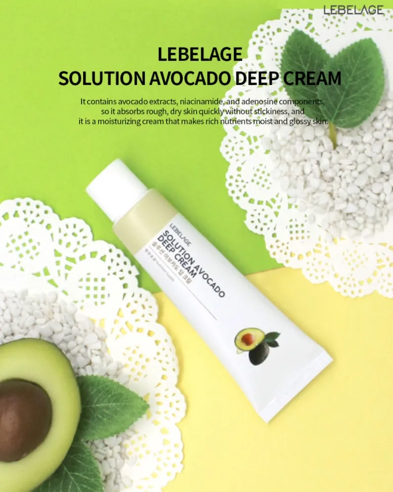 LEBELAGE Solution Avocado Deep Cream 50ml Skincare Moisture Soothing Wrinkles Cosmetics