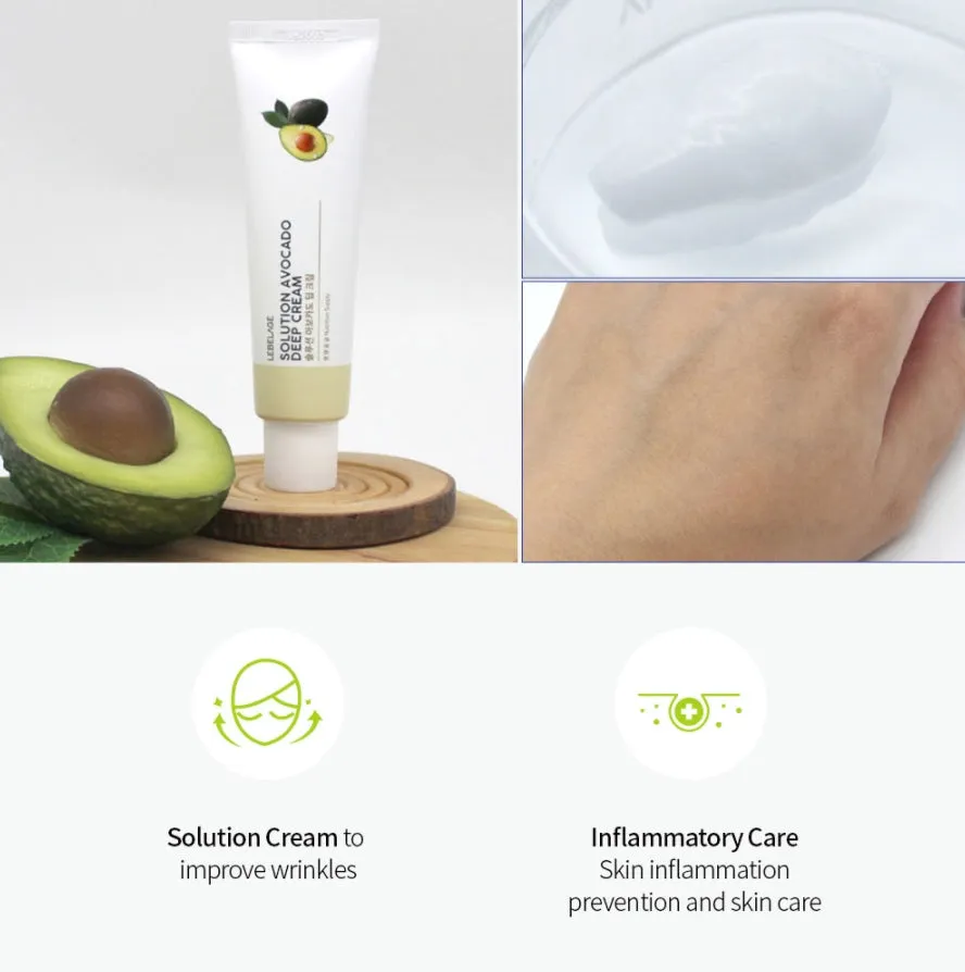 LEBELAGE Solution Avocado Deep Cream 50ml Skincare Moisture Soothing Wrinkles Cosmetics