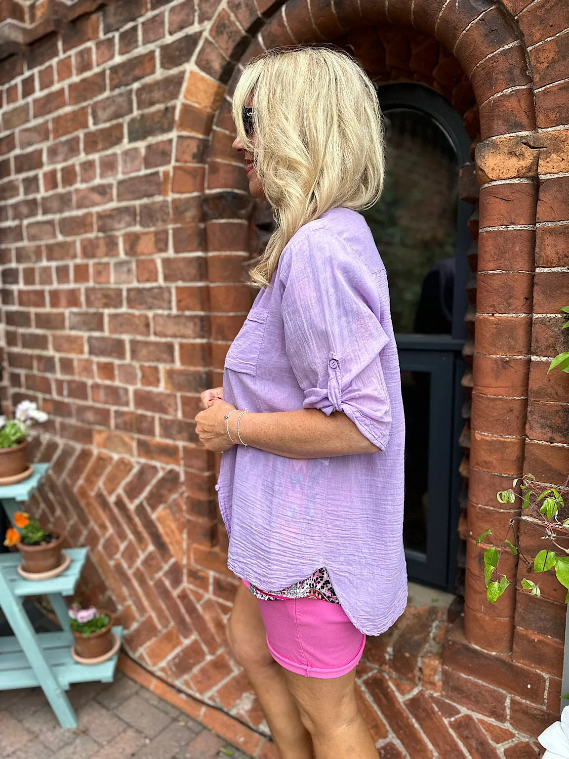 Lilac Lightweight Top Pocket Shirt Hannah