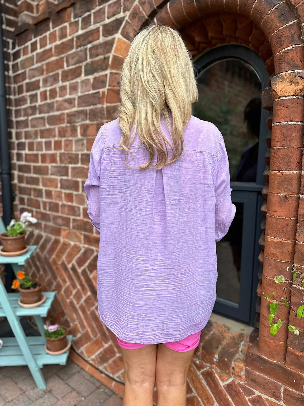 Lilac Lightweight Top Pocket Shirt Hannah