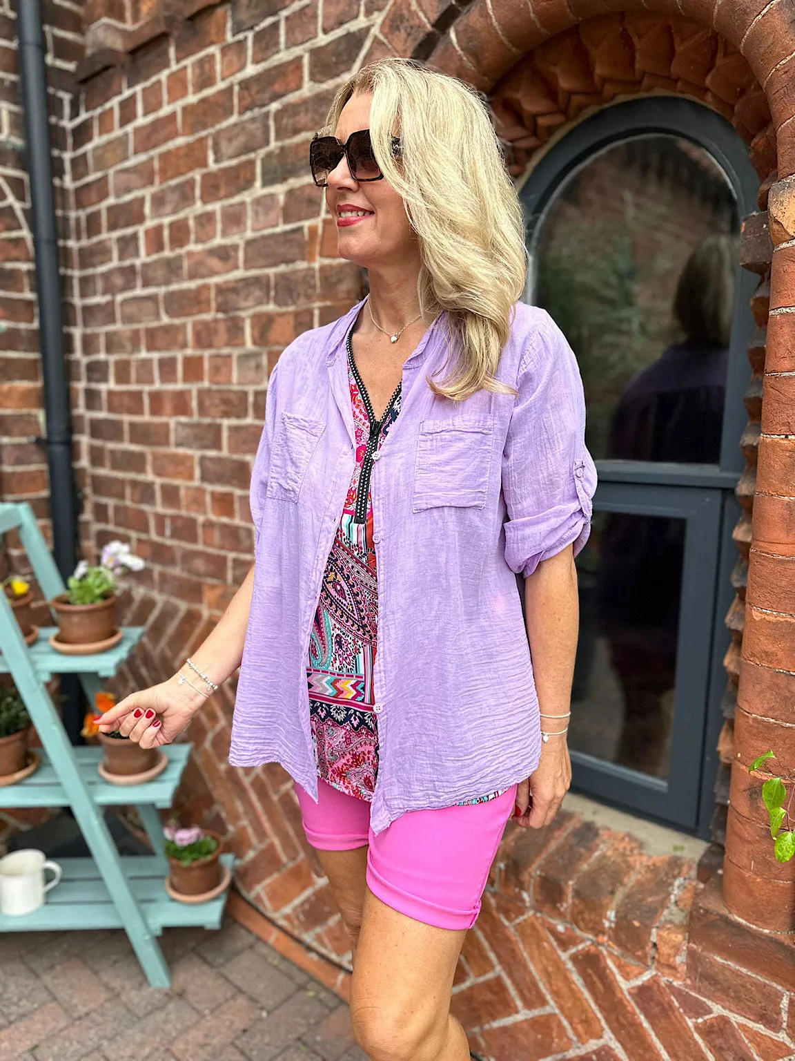 Lilac Lightweight Top Pocket Shirt Hannah