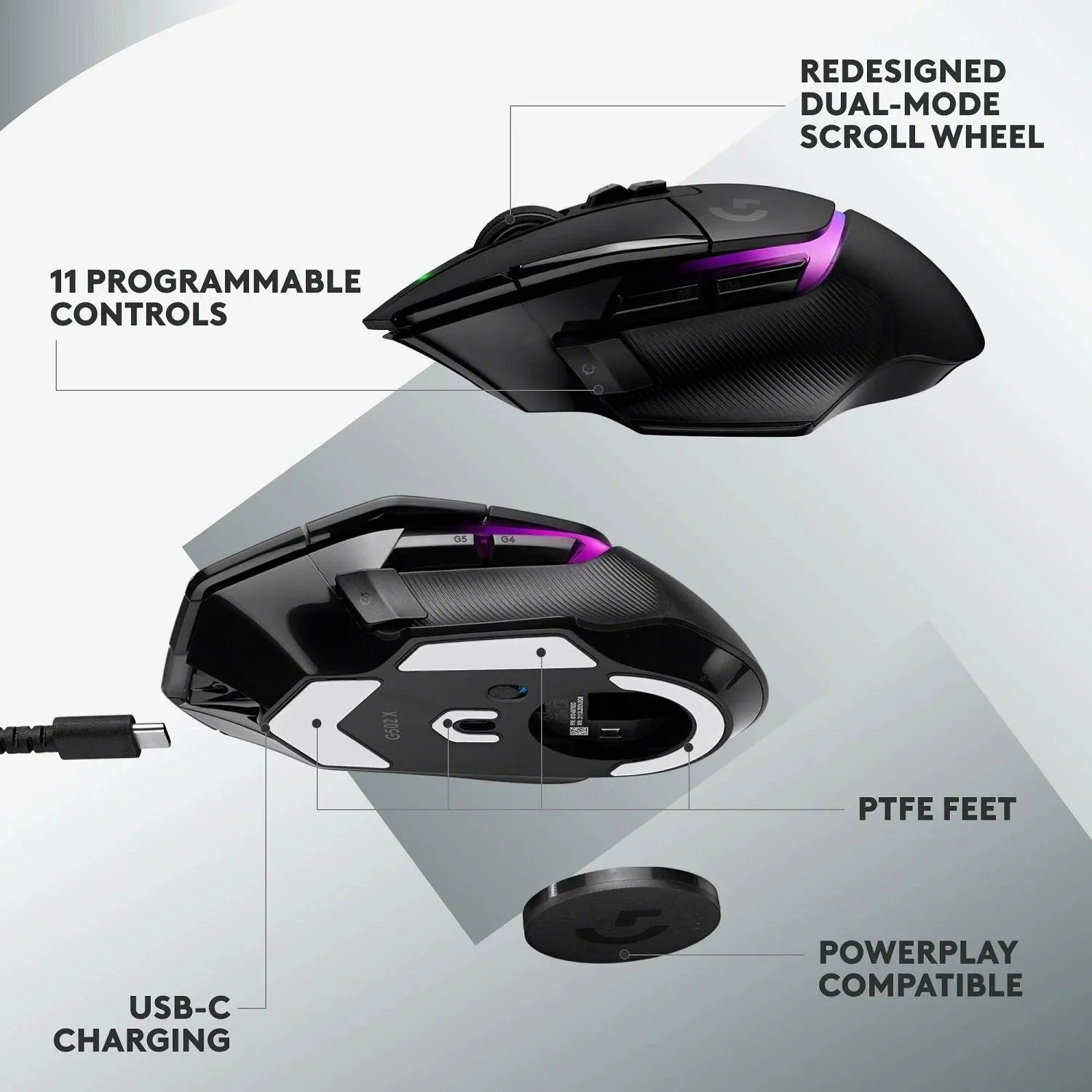 Logitech G502 X Plus Gaming Mouse Wireless RGB Black