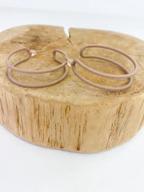 Matte Hoop Earring-Mocha