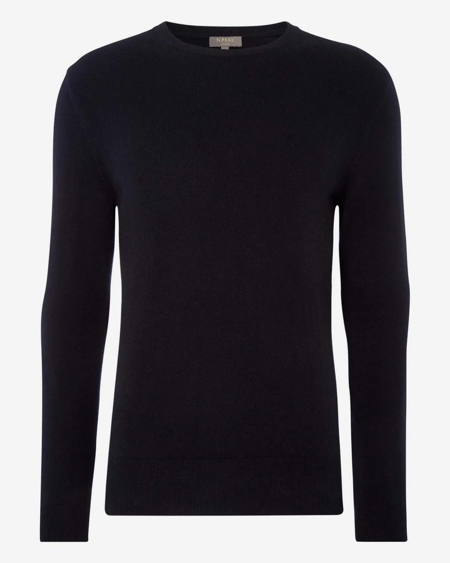 Men's Oxford Round Neck Cashmere Jumper Navy Blue