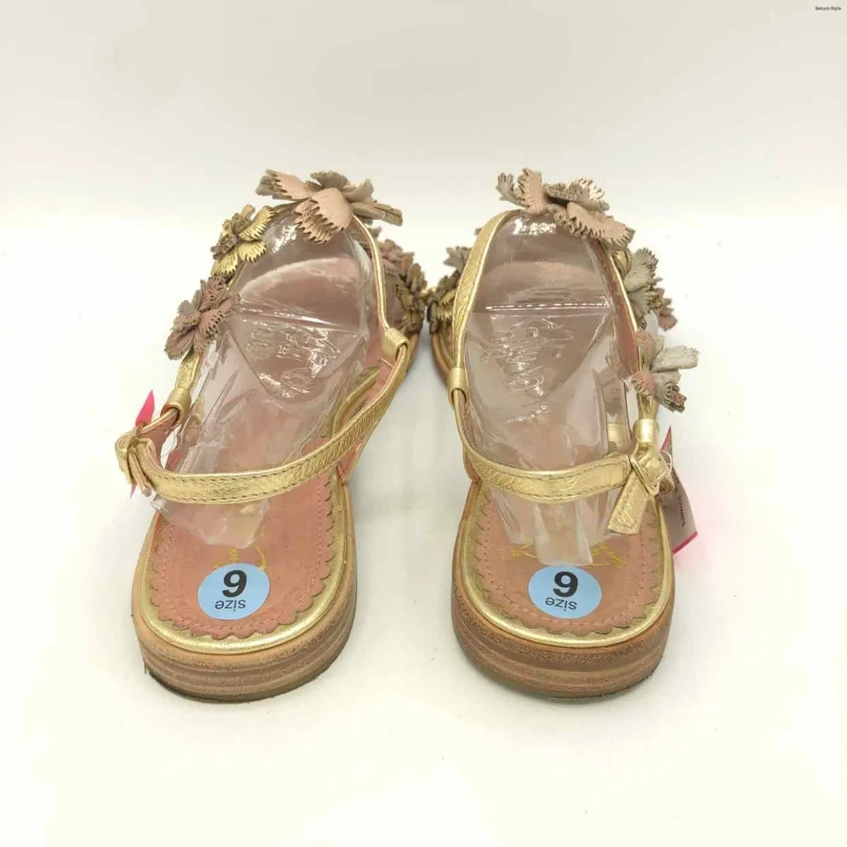 MISS ALBRIGHT Pink Gold Flowers Shoe Size 6 Shoes