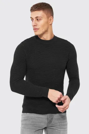 Muscle Fit Waffle Stitch Sweater