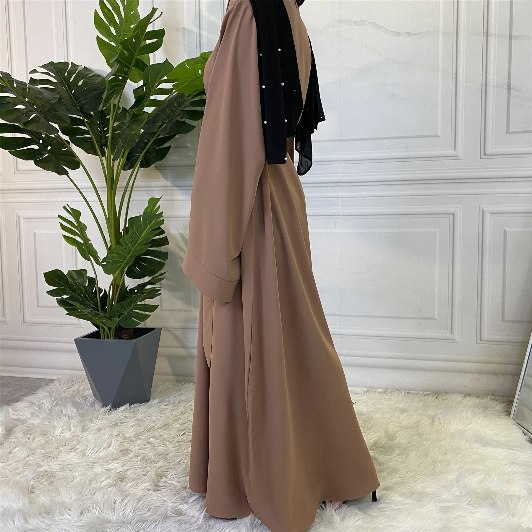 Muslim Fashion Hijab Long Dresses Women With Sashes Islamic Clothing