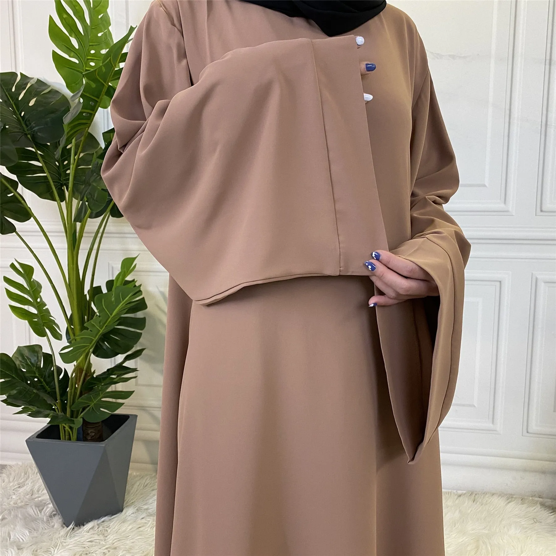 Muslim Fashion Hijab Long Dresses Women With Sashes Islamic Clothing