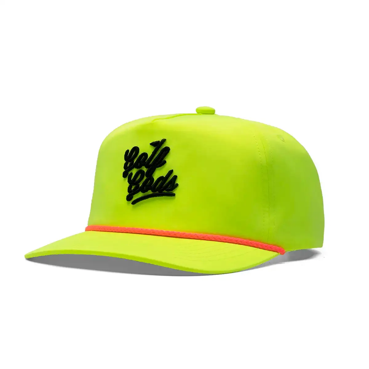 Neon Yellow Golf Gods Script Snapback Golf Rope Hat