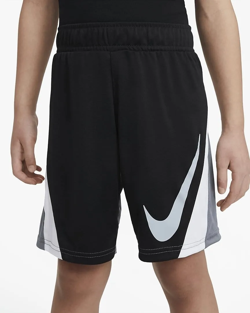 NIKE JUNIOR DRI-FIT COLOURBLOCK BLACK/GREY SHORTS