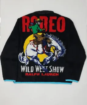 Nwt Polo Ralph Lauren Black Rodeo  Wild West Fleece Jacket