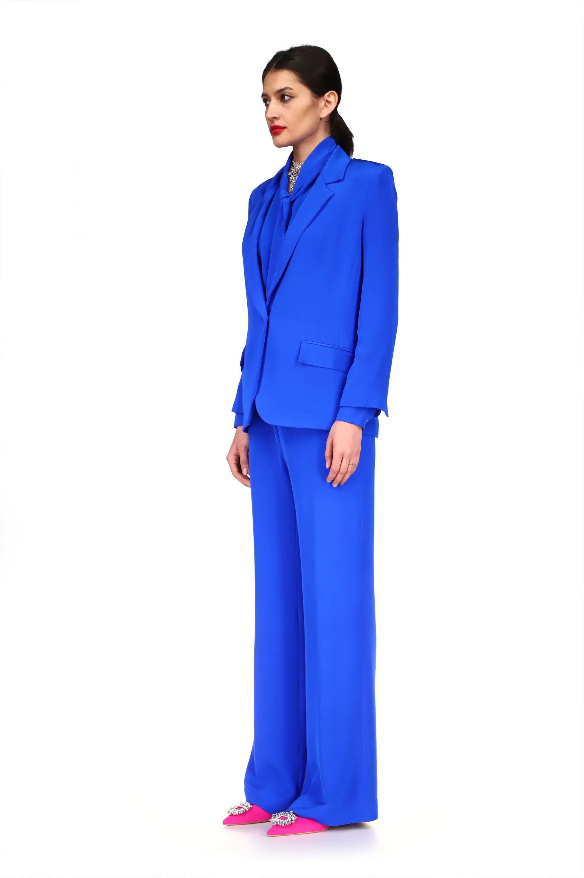 'OVERSATURATED SILKS' BLUE LONG JACKET