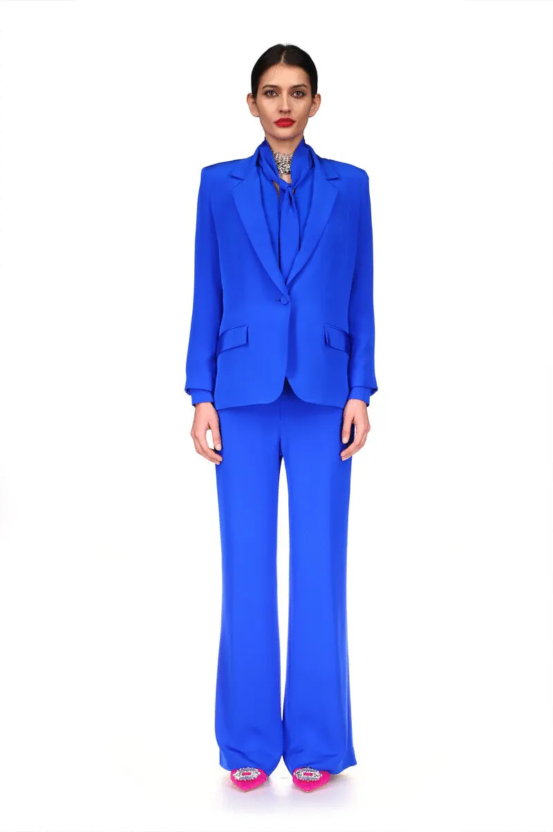 'OVERSATURATED SILKS' BLUE LONG JACKET