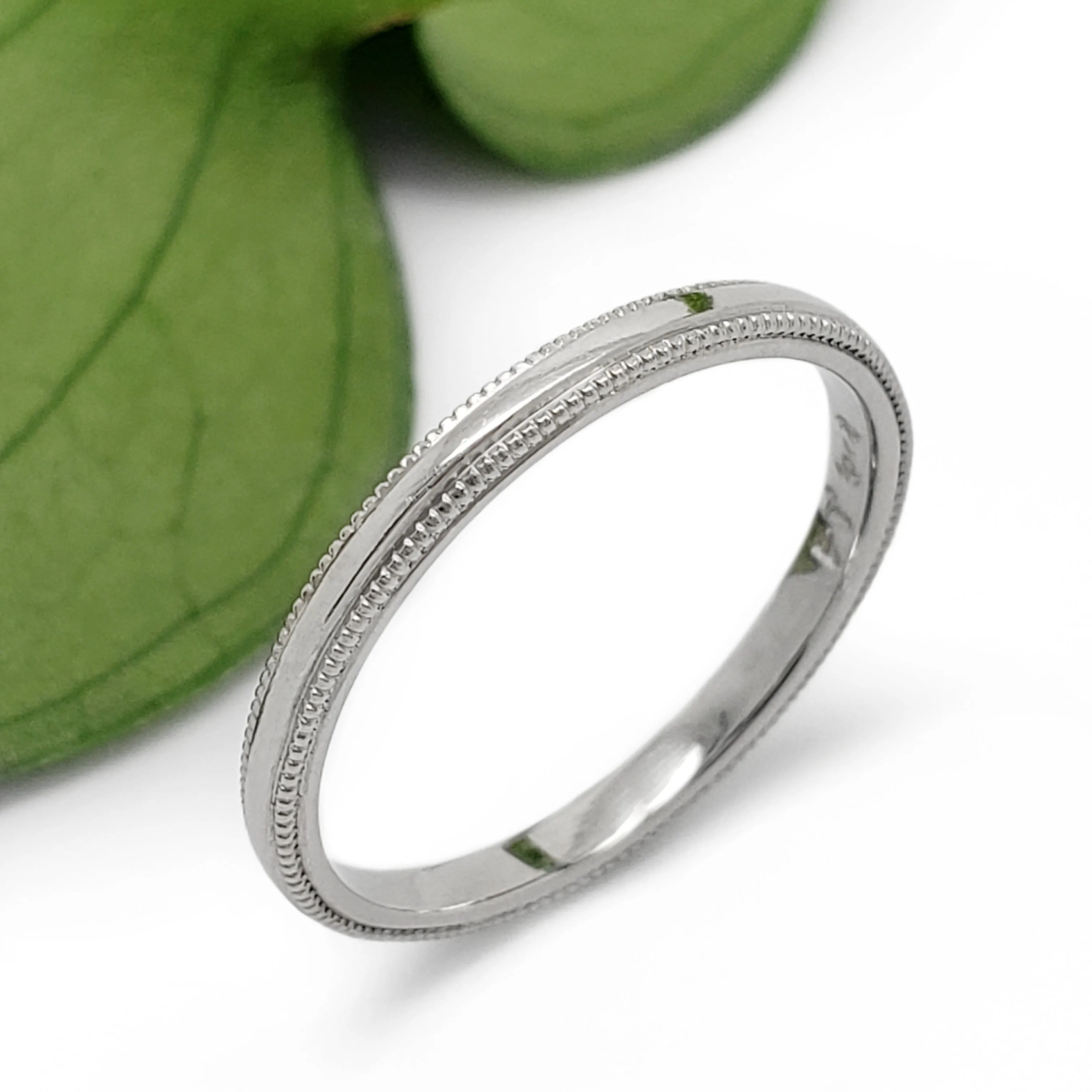 Platinum Millgrain Band