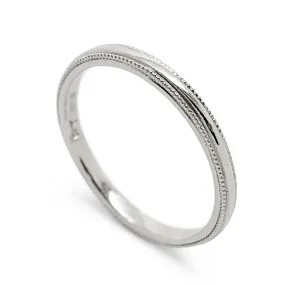 Platinum Millgrain Band