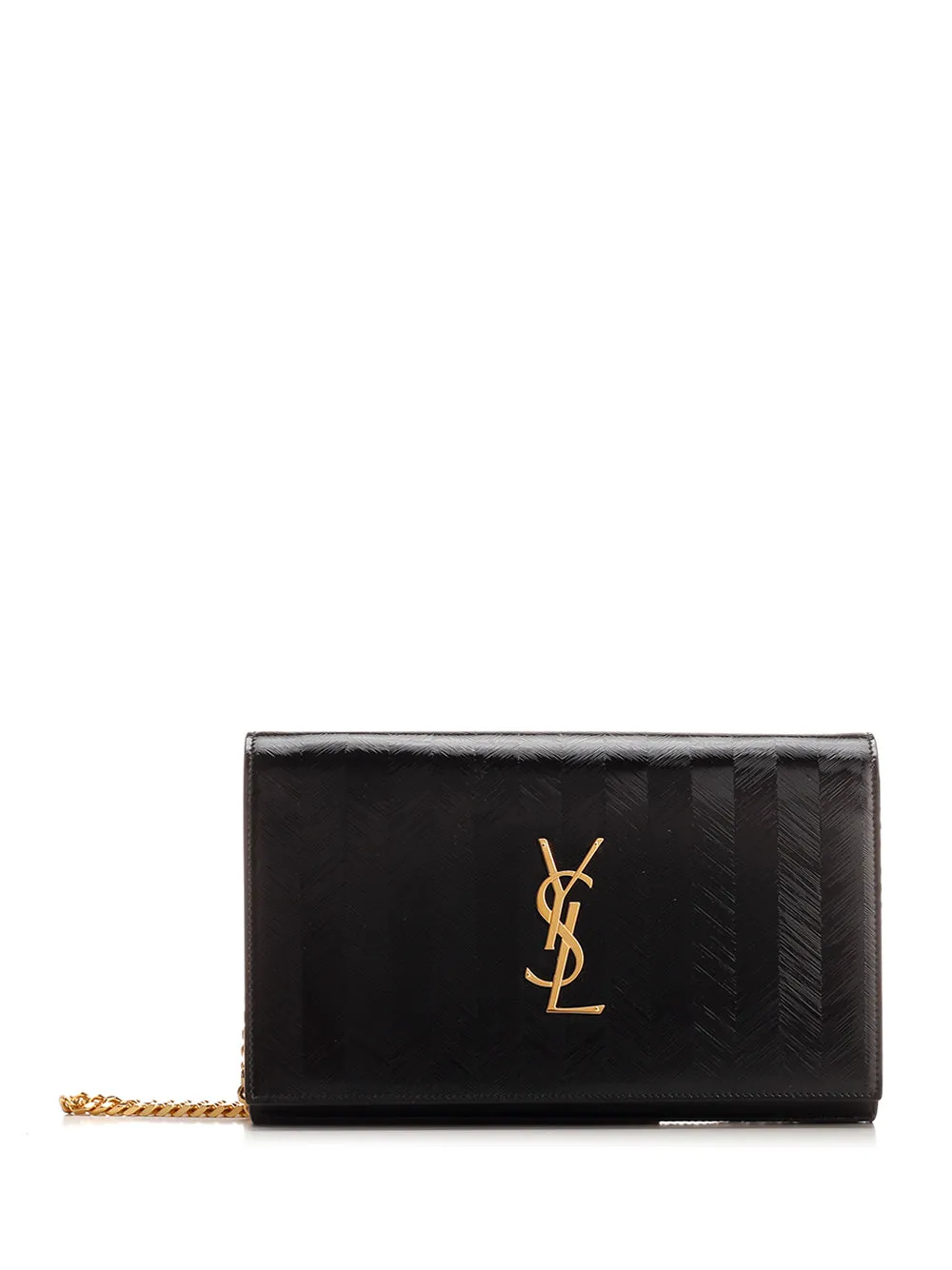 Saint Laurent Logo Plaque Foldover Shoulder Bag