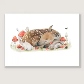 SALE - Sleeping Doe print A5