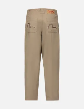 Seagull Embroidery Baggy Pants